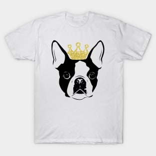 Boston Terrier wearing a crown T-Shirt